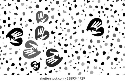 Abstract seamless pattern with mom with baby symbols. Creative leopard backdrop. Vector illustration on white background