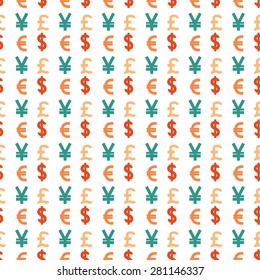 Abstract seamless pattern with money.