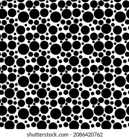 Abstract seamless pattern with monochrome balls.Polka dots ornament.Illustration of dots pattern for background abstract.Polka dots seamless pattern.