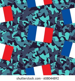 Abstract seamless pattern, monochrome camouflage with flags of the state.Military style. Creative vector background with dots, geometric figures.Funny wallpaper for textile and fabric. Fashion style.