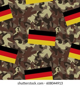 Abstract seamless pattern, monochrome camouflage with flags of the state.Military style. Creative vector background with dots, geometric figures.Funny wallpaper for textile and fabric. Fashion style.