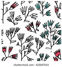 Abstract seamless pattern. Monochrome hand drawn texture. Trendy hipster print. Blinds seamless pattern. Trendy pattern for blinds. Interior textile pattern. Vector seamless tribal pattern. 