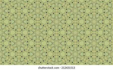 Abstract seamless pattern in Moroccan style, green background