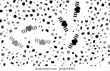 Abstract seamless pattern with mother's day symbols. Creative leopard backdrop. Vector illustration on white background