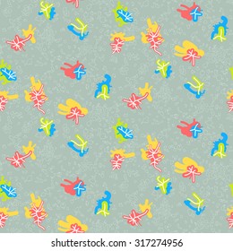 Abstract seamless pattern motif background. Colorful organic shapes composition