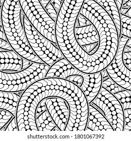 Abstract seamless pattern. Motion and drive wallpaper. White and black background for boys and girls, fashion and sport clothes, backpacks, bags. Snake.