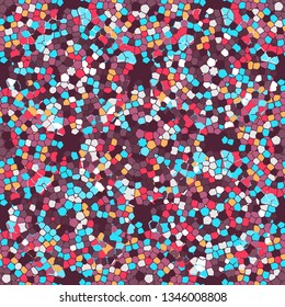 Abstract seamless pattern. Multicolor spots splash. Vector illustration.