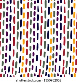 Abstract seamless pattern with multicolor strokes and lines