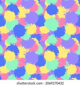 Abstract seamless pattern. Multicolored brush stains. Vector  pattern for fabric, wrapping 