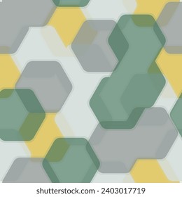 Abstract seamless pattern with multicolored hexagons. Vector design.  Fresco for interior printing, Wallpapers. Mural art.