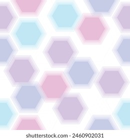 Abstract seamless pattern with multicolored hexagons. Vector design.  Vector simple flat graphic illustration.