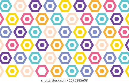 Abstract seamless pattern of multi-colored polyhedra, geometric print. multi colored seamless pattern octagon background