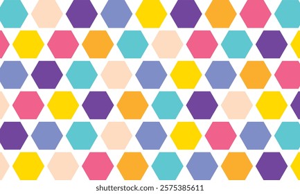 Abstract seamless pattern of multi-colored polyhedra, geometric print. multi colored seamless pattern octagon background