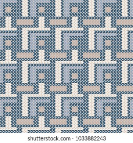 Abstract seamless pattern of multicolored yarns. Geometric texture.