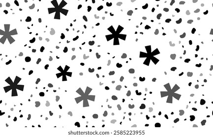 Abstract seamless pattern with multiply symbols. Creative leopard backdrop. Vector illustration on white background