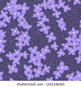 Abstract seamless pattern with naive flowers. Minimal summer trendy floral background in scandinavian style. For textile, wallpaper, surface, print, gift wrap, scrapbooking, decoupage