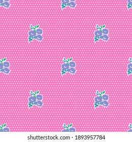 Abstract seamless pattern with naive flowers. Minimal summer trendy floral background in retro style. For textile, wallpaper, surface, print, gift wrap, scrapbooking, decoupage