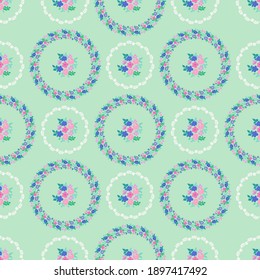Abstract seamless pattern with naive flowers. Minimal summer trendy floral background in retro style. For textile, wallpaper, surface, print, gift wrap, scrapbooking, decoupage