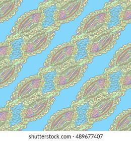 Abstract seamless pattern for new design work with handmade doodle. Zentangle inspired art style.