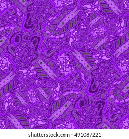 Abstract seamless pattern for new design work with handmade doodle. Zentangle inspired art style.