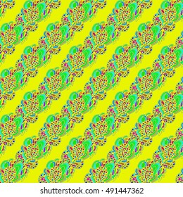 Abstract seamless pattern for new design work with handmade doodle. Zentangle inspired art style.