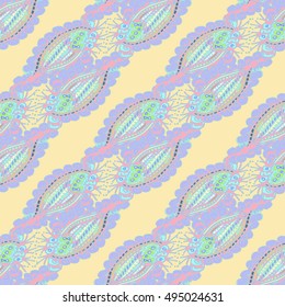 Abstract seamless pattern for new design work with handmade doodle. Zentangle inspired art style.