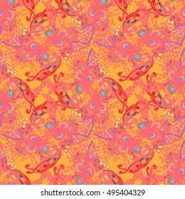 Abstract seamless pattern for new design work with handmade doodle. Zentangle inspired art style.