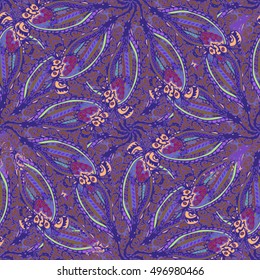 Abstract seamless pattern for new design work with handmade doodle. Zentangle inspired art style.