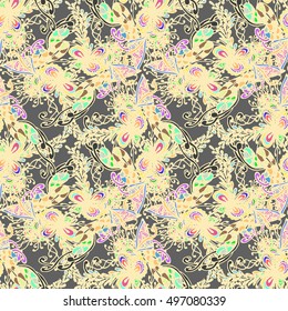 Abstract seamless pattern for new design work with handmade doodle. Zentangle inspired art style.