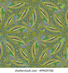 Abstract seamless pattern for new design work with handmade doodle. Zentangle inspired art style.