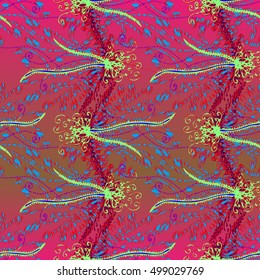 Abstract seamless pattern for new design work with handmade doodle. Zentangle inspired art style.