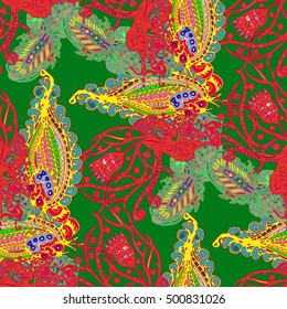 Abstract seamless pattern for new design work with handmade doodle. Zentangle inspired art style.