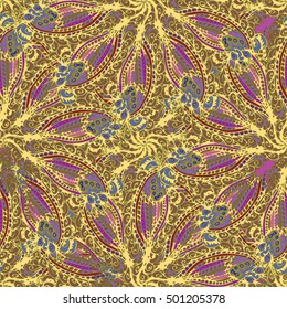 Abstract seamless pattern for new design work with handmade doodle. Zentangle inspired art style.