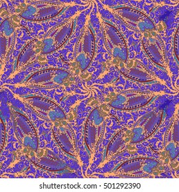 Abstract seamless pattern for new design work with handmade doodle. Zentangle inspired art style.