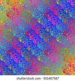 Abstract seamless pattern for new design work with handmade doodle. Zentangle inspired art style.