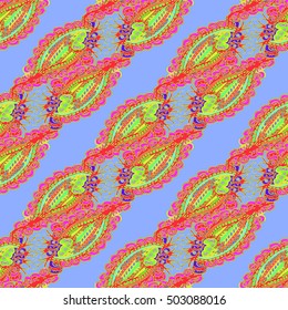 Abstract seamless pattern for new design work with handmade doodle. Zentangle inspired art style.