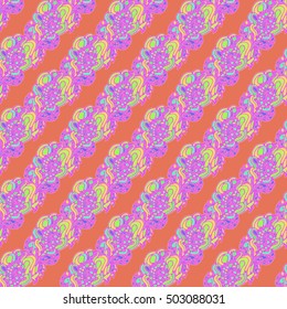 Abstract seamless pattern for new design work with handmade doodle. Zentangle inspired art style.