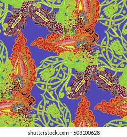 Abstract seamless pattern for new design work with handmade doodle. Zentangle inspired art style.