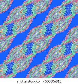 Abstract seamless pattern for new design work with handmade doodle. Zentangle inspired art style.