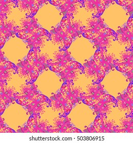 Abstract seamless pattern for new design work with handmade doodle. Zentangle inspired art style.