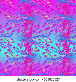 Abstract seamless pattern for new design work with handmade doodle. Zentangle inspired art style.