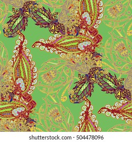 Abstract seamless pattern for new design work with handmade doodle. Zentangle inspired art style.