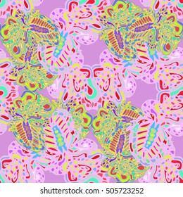 Abstract seamless pattern for new design work with handmade doodle. Zentangle inspired art style.