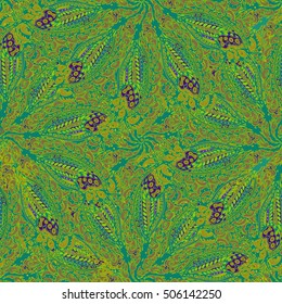 Abstract seamless pattern for new design work with handmade doodle. Zentangle inspired art style.