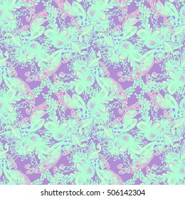 Abstract seamless pattern for new design work with handmade doodle. Zentangle inspired art style.