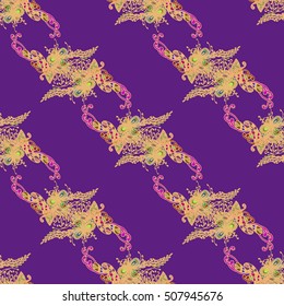 Abstract seamless pattern for new design work with handmade doodle. Zentangle inspired art style.