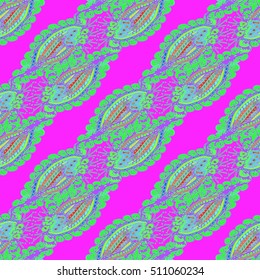 Abstract seamless pattern for new design work with handmade doodle. Zentangle inspired art style.