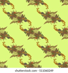 Abstract seamless pattern for new design work with handmade doodle. Zentangle inspired art style.