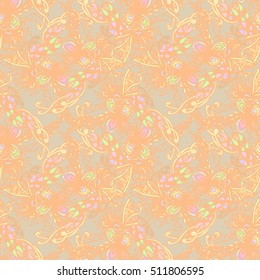 Abstract seamless pattern for new design work with handmade doodle. Zentangle inspired art style.