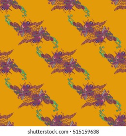 Abstract seamless pattern for new design work with handmade doodle. Zentangle inspired art style.